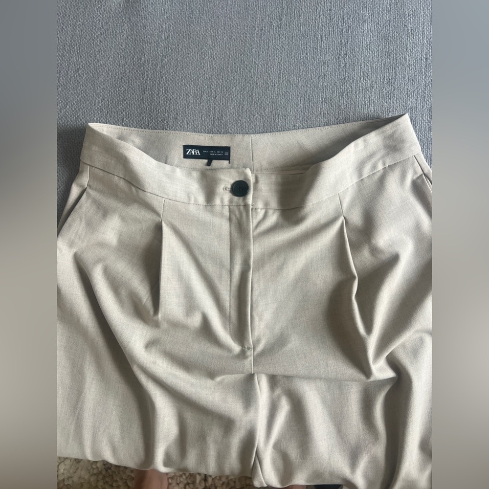 Zara Gray Pleated Trousers - Picture 4 of 5
